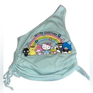 Hello Kitty One-Shoulder Cropped Tank w/ adjustable side strings - Size Small